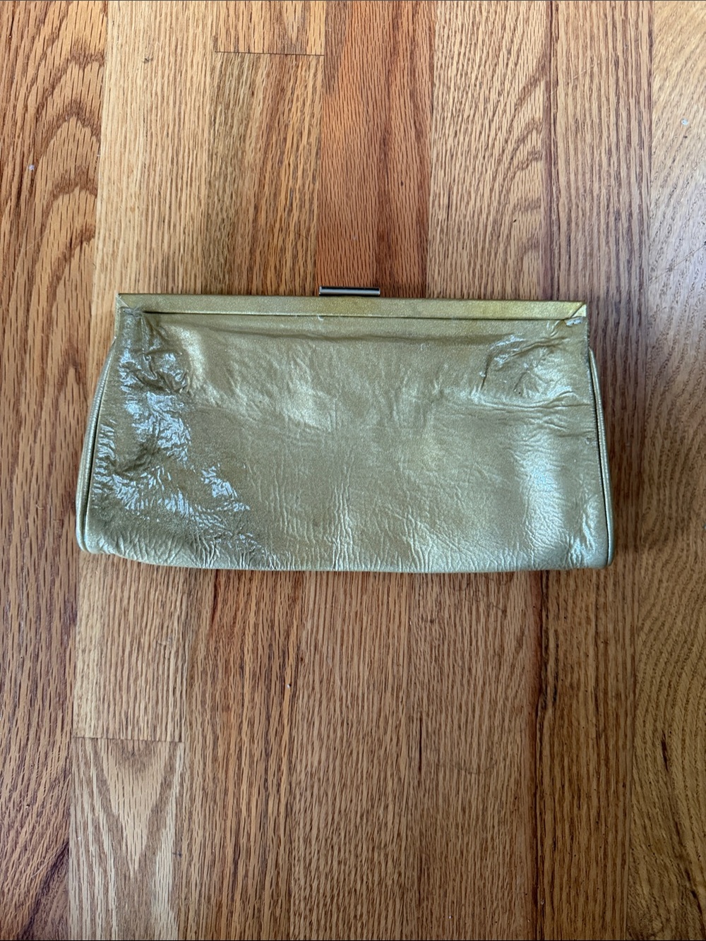 J. Crew Shimmery Gold Leather Clutch